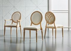 Metal Wood-Grain Chair